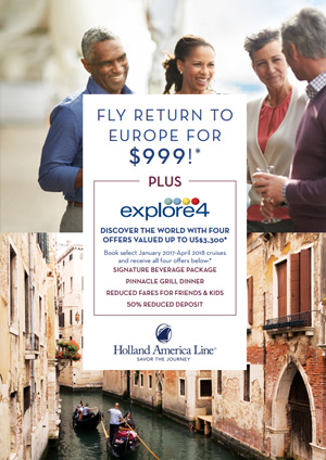 Holland America Fly to Europe for $999