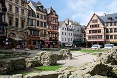 the Joan of Arc square in Rouen, River Seine