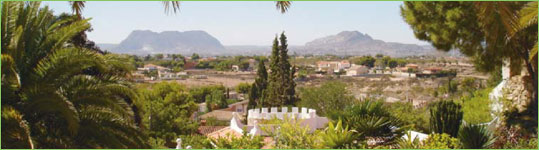 Views from the luxury villas to the mountains