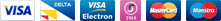 We accept Visa, Delta, Electron, Solo, Mastercard and Maestro