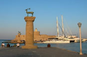 Entrance to the harbour of Rhodes town