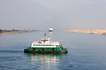 Small ferry on the Suez Canal